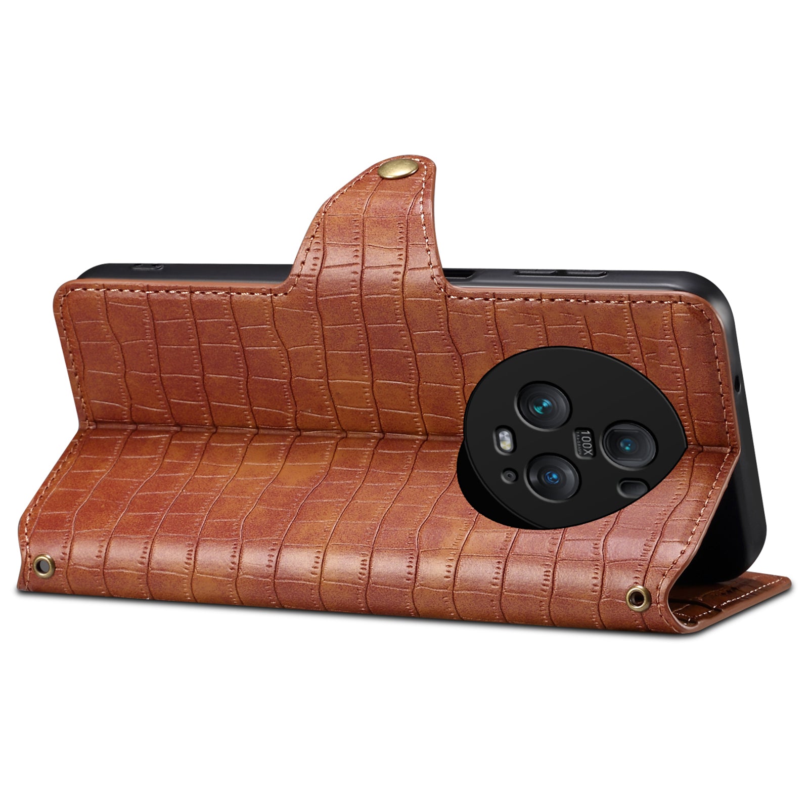 For Honor Magic5 Pro Leather Case Crocodile Texture Stand Cell Phone Cover For Honor Magic5 Pro Leather Case Crocodile Texture Stand Cell Phone Cover